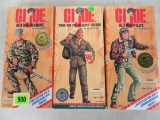 Lot Of 3 Hasbro Gi Joe Action Figures, Inc. Action Pilot, Action Marine, And Home For Holidays Soldi