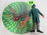 Vintage 1966 Green Hornet Items Incl. Bendee Figure, Large Flicker Disc