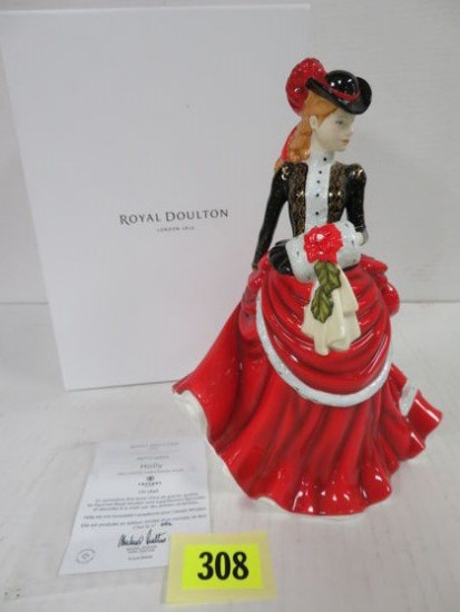 Beautiful Royal Doulton Holly (HN5846) Porcelain Figurine, Signed by Michael Doulton MIB 9.5"