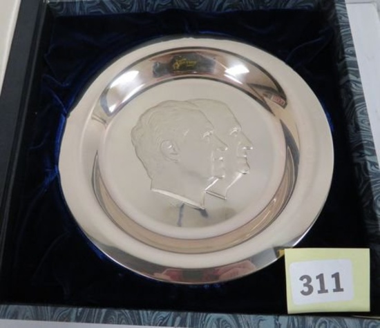 Franklin Mint Sterling Silver 1973 Nixon & Agnew Inaugural Plate, 360g