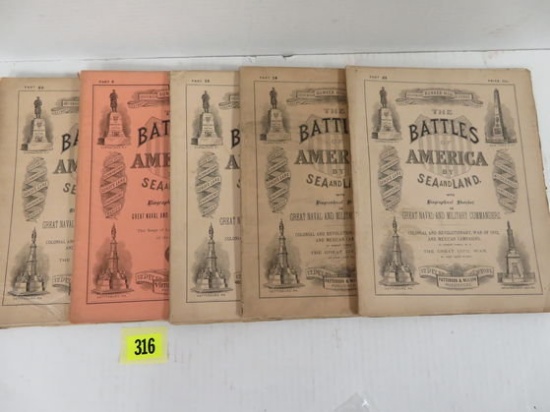 5 Original Issues of The Battles of America by Sea and Land (Civil War History)