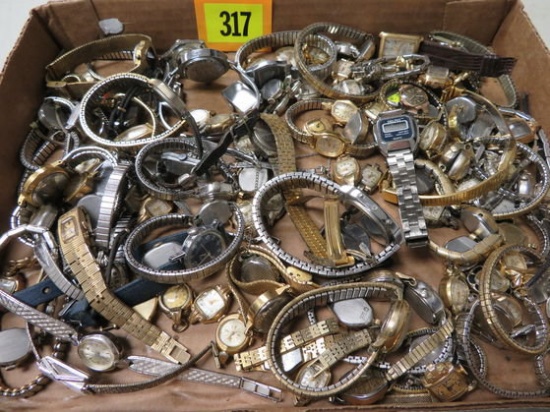 Grouping of 100 Assorted Antique & Vintage Watches and Time Pieces