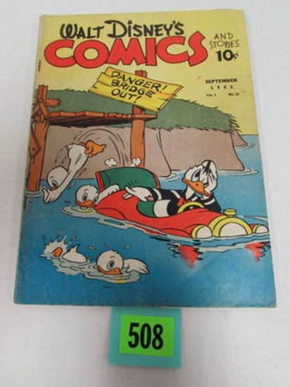 Rare Walt Disney Comics And Stories #12 (1941) Golden Age Donald Duck Dell
