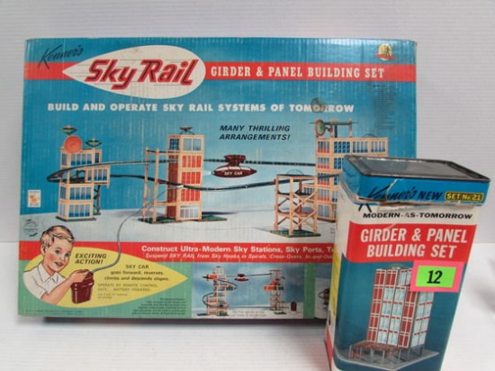 Vintage 1960's Kenner Sky Rail Girder & Panel Buildng Set + Extra Building