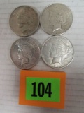 1921, 1922-d, 1922-s, 1935 Peace Silver Dollar Lot