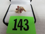 Estate 10k Gold Diamond & Ruby Ladies Ring 4.0 Grams