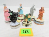 Set (6) Wizard Of Oz Porcelain Trinket Boxes