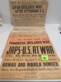 Lot (6) Vintage 1941 Pearl Harbor Related Newspapers