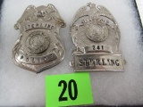 Vintage Set Sterling, Michigan Police Badges Chest & Hat Obsolete