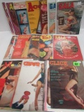 Huge Lot (25+) Vintage 1950's-60's Men's Pin-up Magazines