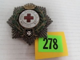 Antique Spanish Red Cross Medal Large In Hoc Sign Salus
