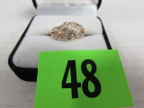 Estate 10k Gold & Diamond Ladies Ring 3.1 Grams Total