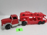 Vintage 1950's Hubley #492 Kiddie Toy Car Hauler Transport 14