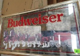 Large Vintage Budweiser Clydesdale Bar Mirror 50