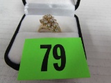 Elegant 10k Gold & Diamond Ladies Cocktail Ring (3.07 Grams)