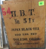 Occupied Japan Large Wooden Black Tea Shipping Crate