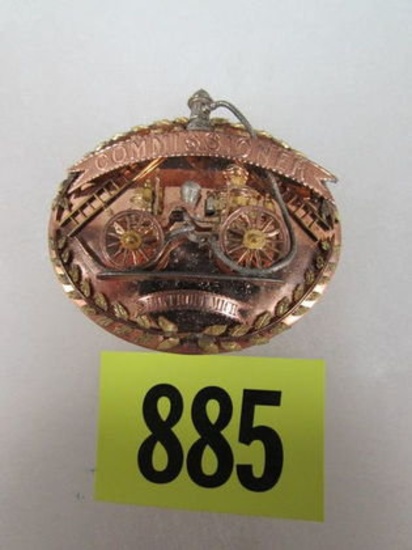 Outstanding ca. 1901 Detroit Fire Commissioner 14K Gold Badge (26 Grams)