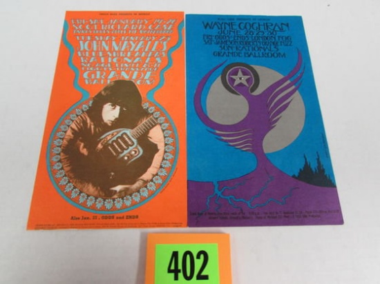 (2) Original 1968/69 Grande Ballroom Concert Handbills Incl. Amboy Dukes