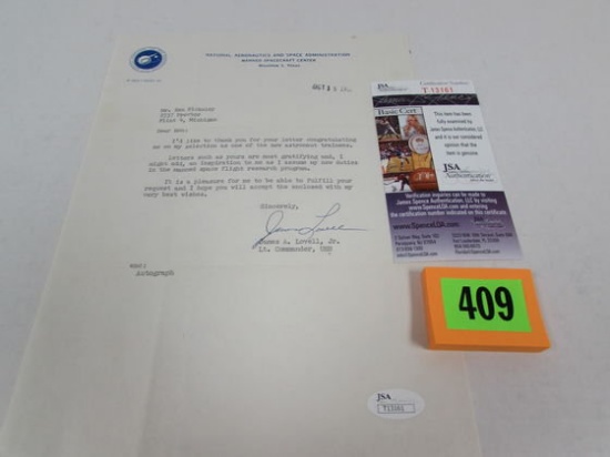 Dated 1952 James Lovell Signed Nasa Letter Jsa Certified Apollo 13 Astronaut