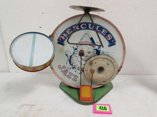Excellent Antique J. Chein Tin Litho Toy Drum Set