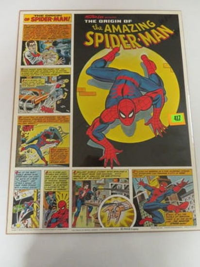 Vintage 1980 Coca Cola Origin Of Amazing Spider-man Marvel Poster 22 X 28"