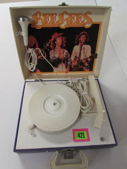 Vintage 1979 Bee Gees Record Player W/ Microphone