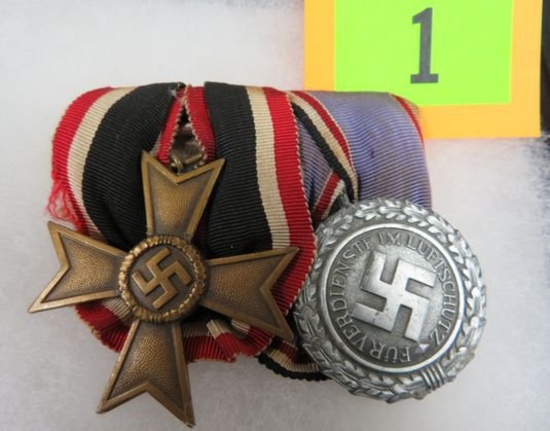 Parade Mounted German / Nazi WWII Medal Group w/ War Merit Cross, Lufschitz Service Medal