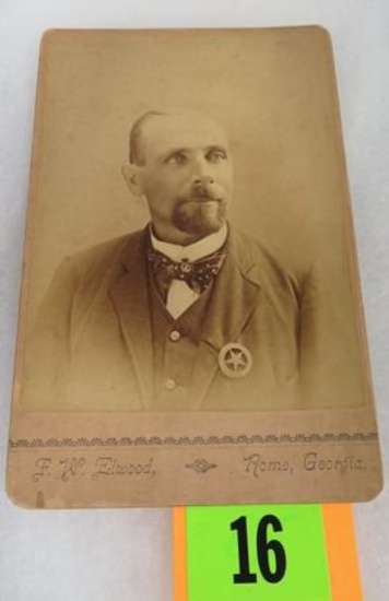 Late 1800s Cabinet Photo of Town Sheriff