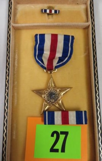 WWII US "Silver Star"  Medal w/ Lapel Pin and Ribbon