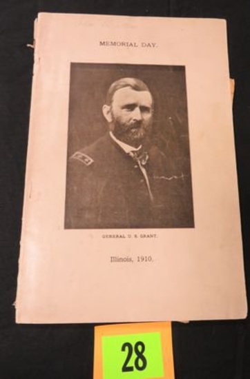 Gen. Grant 1910 Memorial Day Commemorative Booklet