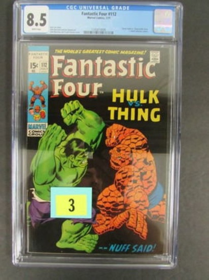 Fantastic Four #112 (1971) Key Hulk Vs. Thing Battle Cover Cgc 8.5 Beauty!