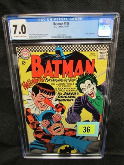 Batman #186 (1966) Classic Murphy Anderson Joker Cover Cgc 7.0