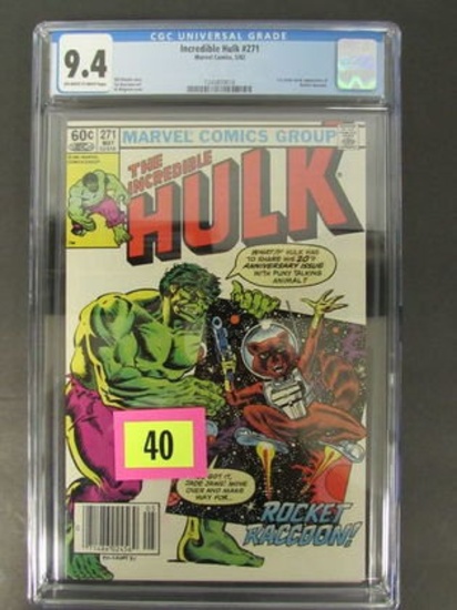 Incredible Hulk #271 (1982) Key 1st Appearance Rocket Raccoon Cgc 9.4