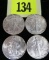 Group of (4) Higher Grade Walking Liberty Half Dollar Coins