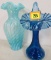 Lot of 2 Vintage Fenton Art Glass Vases, Inc. Cobalt Blue Jack In the Pulpit Vase