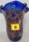 Beautiful Large Murano Art Glass Cobalt Blue Milliflori Art Glass Vase