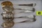 Collection of (5) English Silver Embossed Fruit and Leaves Serving Spoons, 295g