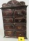Antique 1900s German 8 Drawer Tin Spice Cabinet