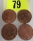 Group of (4) High Grade Early Canadian Cent Coins