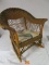 Antique Child Size Wicker Rocking Chair w/ Mustard Paint