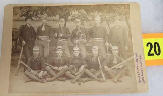 Rare Original 1884-85 The Addison Stars Baseball Team Cabinet Photo