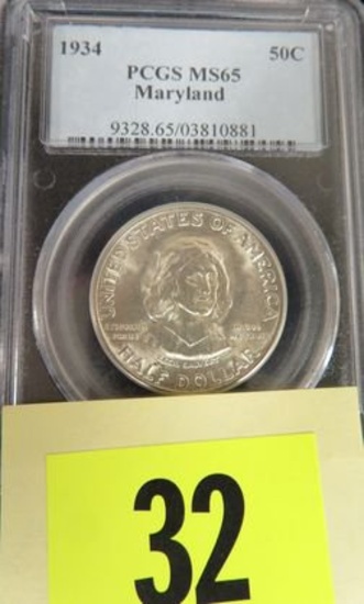 1934 Maryland Comm Half Dollar Coin PCGS MS 65