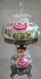 Beautiful Vintage Handpainted Gone With The Wind Parlor Lamp 23