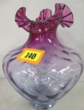 Large Fenton Art Glass Mulberry Diamond Quilted 9.5