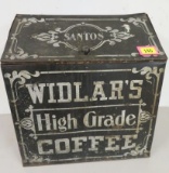 Antique Early 1900s Widlar's General Store Tin Coffee Bin