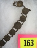 Beautiful Antique 1800s Folk Art Coin Bracelet