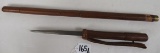 Antique Leather Scabbard Swagger Stick Sword