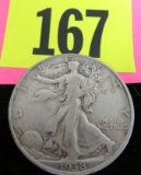 1938-D Walking Liberty Half Dollar Coin / Harder Date