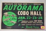 Rare Michigan Hot Rod Assoc. Autorama Cardboard Event Poster