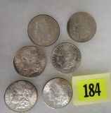 Morgan 1900s Sharp Silver Dollar Coin Group of (6)